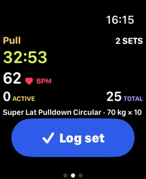 Voima on Apple Watch during a workout